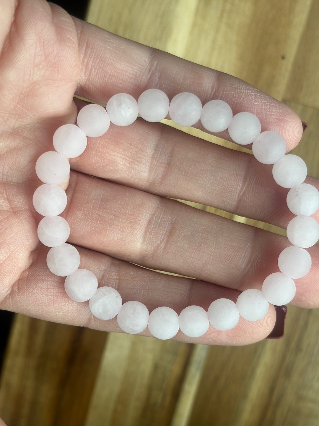 Rosenquarz-Armband matt – Selbstliebe