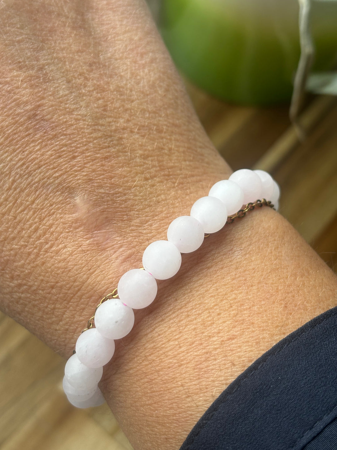 Rosenquarz-Armband matt – Selbstliebe